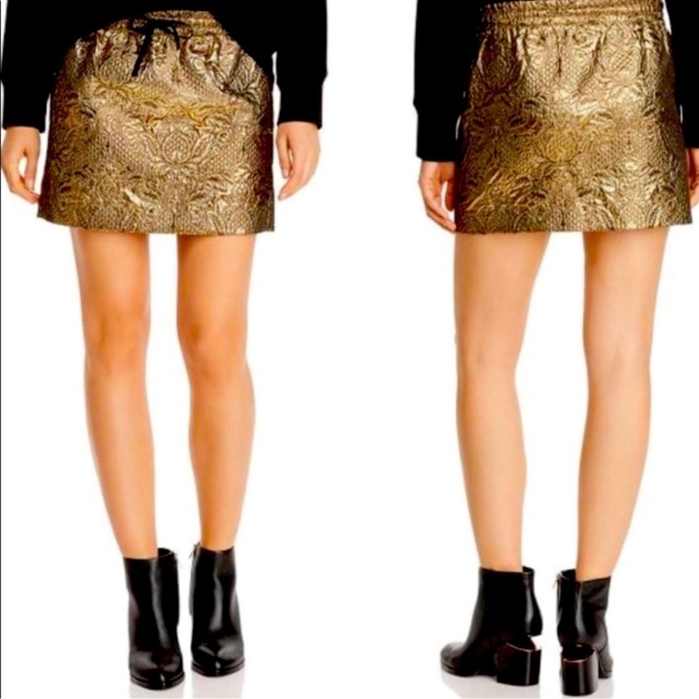 Zadig & Voltaire Metallic Gold Mini Skirt size 38 - Picture 3 of 9